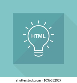 lamp and idea api line icon