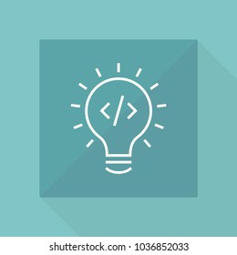lamp and idea api line icon