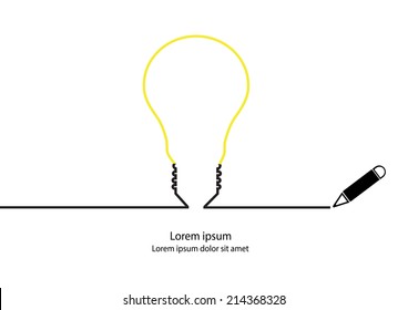Lamp idea contour vector.