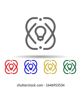 Icono de diseño creativo de varios colores. Línea delgada simple, contorno vectorial de iconos web para ui y ux, sitio web o aplicación móvil