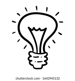 Lamp idea doodle vector icon