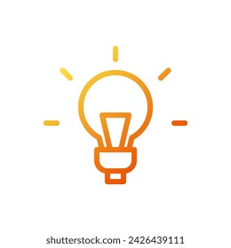 Lamp idea icon gradient yellow orange business illustration vector element and symbol perfect.