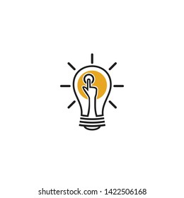 Lamp of idea icon logo design vector template