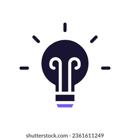 Lamp idea icon solid purple black illustration vector element and symbol perfect.