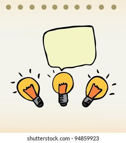 lamp idea illustration doodle with color