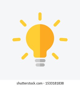 lamp idea illustration icon flat design isolated background vector