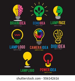 LAMP IDEA LOGO ICON TEMPLATE