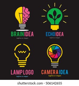 LAMP IDEA LOGO ICON TEMPLATE