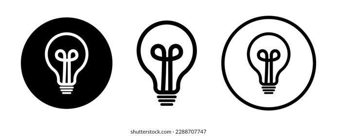 Lamp idea sign. Set of lightbulbs icons. Lamp vector icon. 
