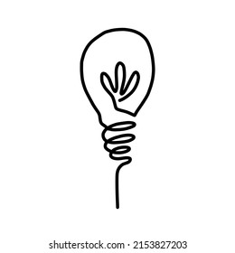 Lamp Idea Simple Line Art