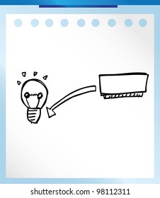 lamp idea success vector illustration doodle