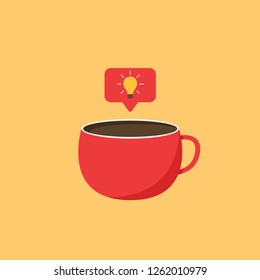 lamp idea symbol. coffee cartoon vector. logo design.