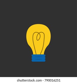 Lamp idea vector. free space for text.