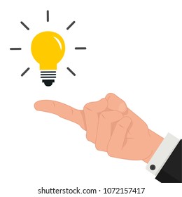 lamp idea vector. hand idea. lamp vector. free space for text. wallpaper. background.
