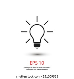 lamp, idea vector icon