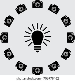 Lamp idea vector icon