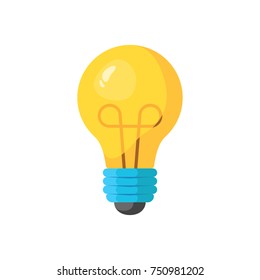 Lamp, idea vector icon. Light bulb with rays shine. Energy and idea symbol. Vector illustration.