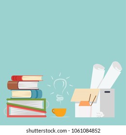Lamp idea vector. smoke. free space for text. wallpaper. background.