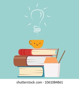 Lamp idea vector. smoke. free space for text. wallpaper. background.