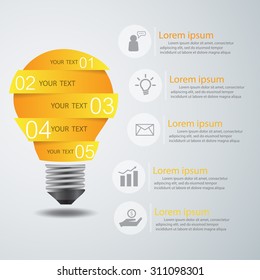 Lightbulb Infographic Template 6 Options Creative Stock Vector (Royalty ...