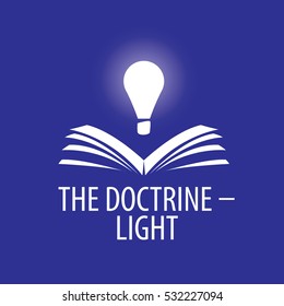 lamp illuminates book logo vector 