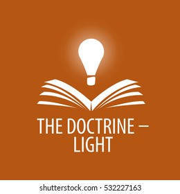 lamp illuminates book logo vector 