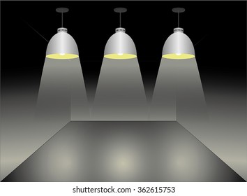 Lamp illuminates the dark room