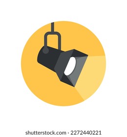 Lamp illumination icon in flat style. Spotlight vector illustration on isolated background. Floodlight energy sign business concept.