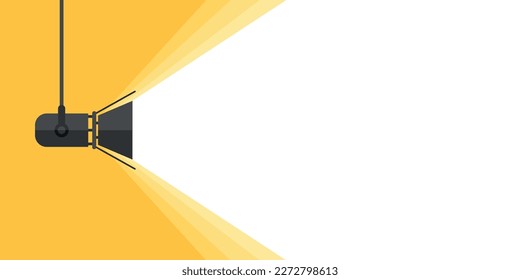 Lamp illumination icon in flat style. Spotlight vector illustration on isolated background. Floodlight energy sign business concept.