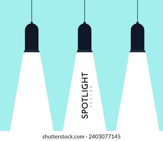 Lamp illumination icon in flat style. Spotlight vector illustration. Movie spotlight. Searchlight icon.