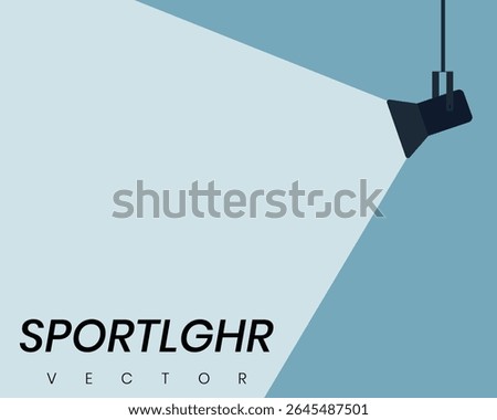 Lamp illumination icon in flat style. Spotlight vector, Movie spotlight. spotlight vector on blue background with space for text. Spotlight vector illustration 