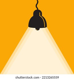 Lamp illumination vector advertising poster illustration with copy space for text, flat style template for banner, background or wallpaper