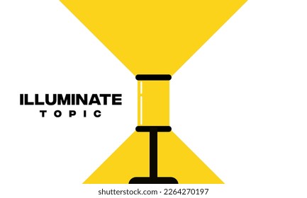 Lamp illumination vector advertising poster illustration with copy space for text, flat style template for banner, background or wallpaper