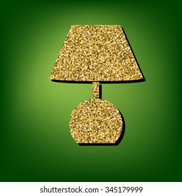 Lamp illustration. Golden icon