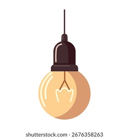 Ilustração da lâmpada. Vetor. Conceito de ideia, inspiração.