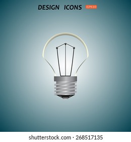 lamp, incandescent bulb. icon. vector design