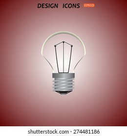 lamp, incandescent bulb. icon. vector design