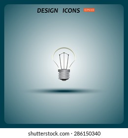 lamp, incandescent bulb. icon. vector design