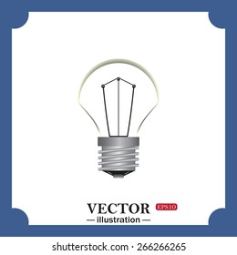 lamp, incandescent bulb, web icon. vector design