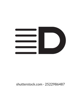 Icono de silueta del indicador de la lámpara, ilustración de diseño de Vector del icono del indicador de las lámparas del coche. 