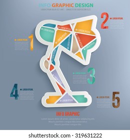 Lamp info graphic design,clean vector