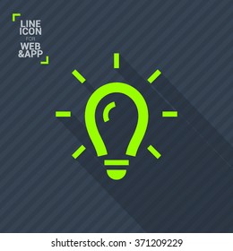 Lamp isolated minimal single flat icon. Light line vector icon for websites and mobile minimalist flat design.