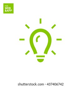 Lamp isolated minimal single flat icon. Light line vector icon for websites and mobile minimalist flat design.