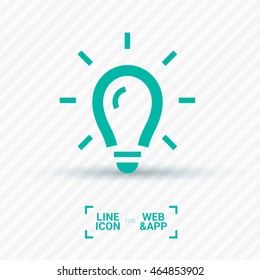 Lamp isolated minimal single flat icon. Light line vector for websites and mobile minimalist design.