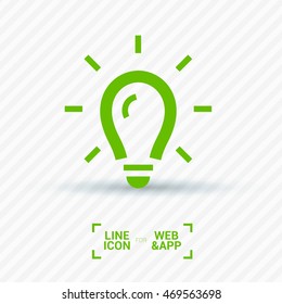 Lamp isolated minimal single flat icon. Light line vector icon for websites and mobile minimalist flat design.