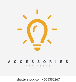 Lamp isolated minimal single flat icon. Light line vector icon for websites and mobile minimalist flat design.