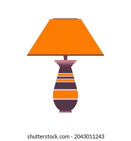 Lamp isolated on white background. Flat desk vector with light bulb table icon, lamp illustration colorful design.