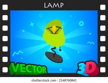 Icono de diseño isométrico de la lámpara. Ilustración web de vectores. 3.ª colorida concepción