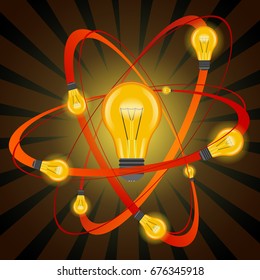 The lamp and the lamps flying around it in orbit 