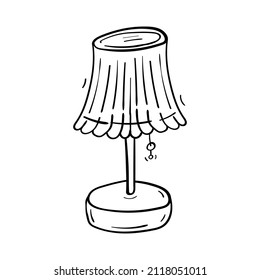 Lámpara con ilustración vectorial de pantalla para colorear